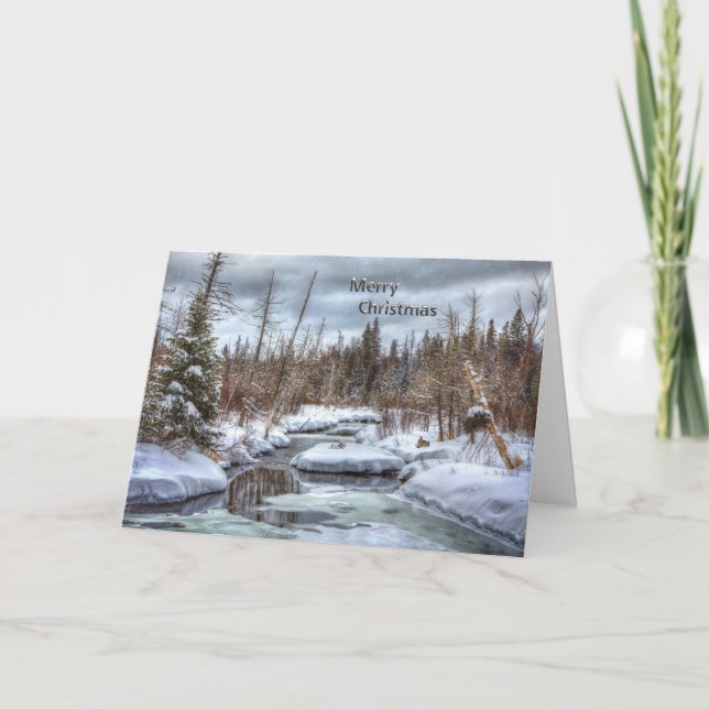 Cartes Pour Fêtes Annuelles Hiver dans le nord du Maine (Devant)