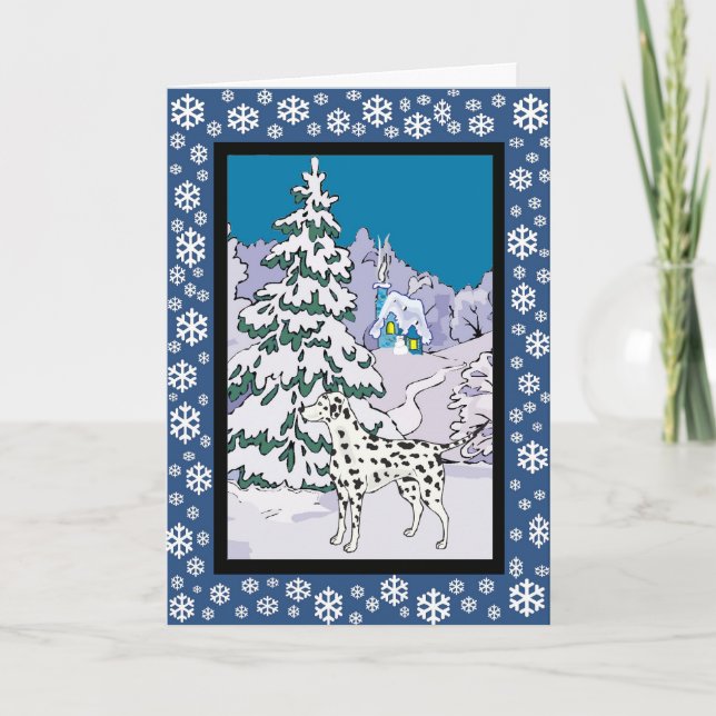 Cartes Pour Fêtes Annuelles Hiver de Dalmatian (Devant)