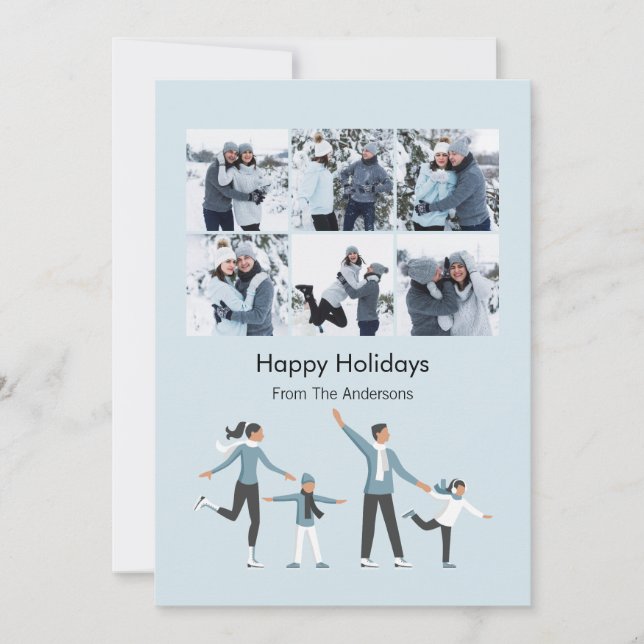 Cartes Pour Fêtes Annuelles Hiver Famille Amusement Noël 6 Photo (Devant)