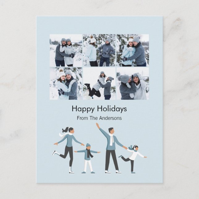 Cartes Pour Fêtes Annuelles Hiver Famille Amusement Noël 6 Photo (Devant)