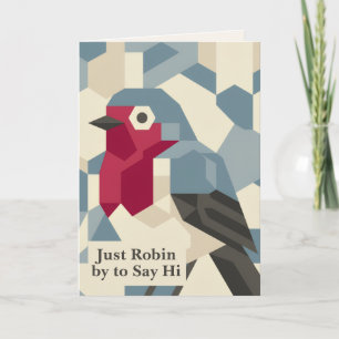 Cartes Pour Fêtes Annuelles Hiver géométrique Bière blanche Red Robin de Noë