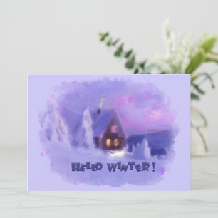 Cartes Pour Fêtes Annuelles Hiver Haut Des Montagnes Chalet Blanc Firs