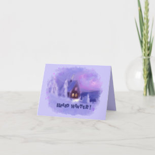 Cartes Pour Fêtes Annuelles Hiver Haut Des Montagnes Chalet Blanc Firs Holi