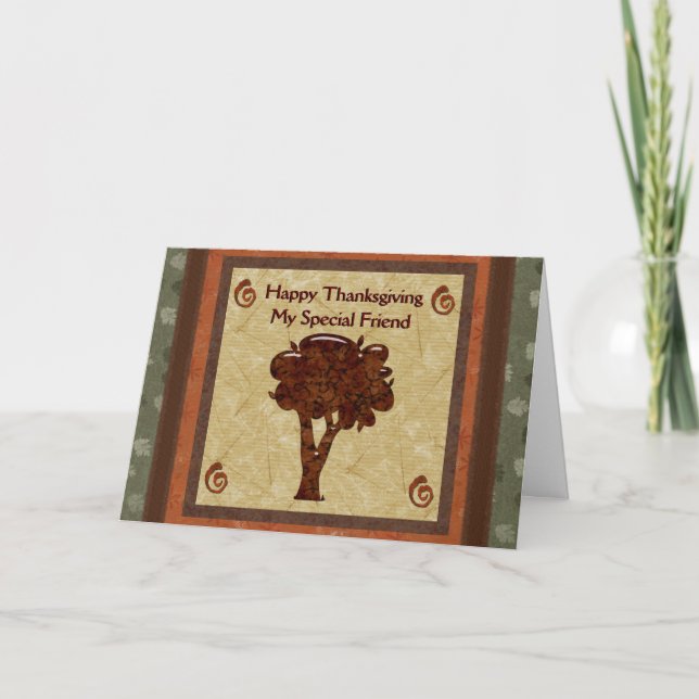 Cartes Pour Fêtes Annuelles Hiver Salutations Les Feuilles De L'Arbre Pensent  (Devant)