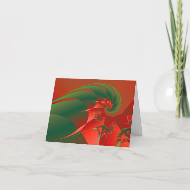 Cartes Pour Fêtes Annuelles Hiver Solstice Cool Art Abstrait Fractal (Devant)