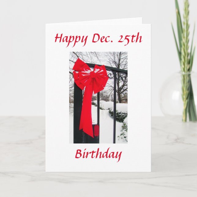 Cartes Pour Fêtes Annuelles Hivers d'anniversaire de Noël (Devant)