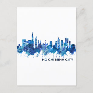 Cartes Pour Fêtes Annuelles Ho Chi Minh Ville Viêt Nam Skyline Blue