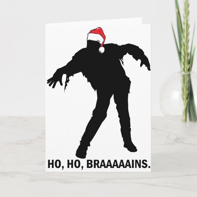 Cartes Pour Fêtes Annuelles Ho Ho Cerveaux (Devant)