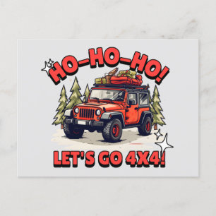 Cartes Pour Fêtes Annuelles Ho-Ho-Ho ! Allons en 4x4 !