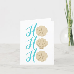 Cartes Pour Fêtes Annuelles Ho Ho Ho Beach Dollar et Shell de sable de Noël