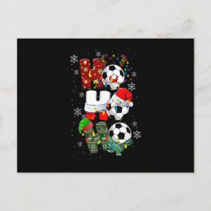 Cartes Pour Fêtes Annuelles Ho Ho Ho Drôle de Football Renne Chapeau de Noël S