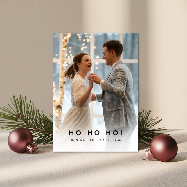 Cartes Pour Fêtes Annuelles Ho Ho Ho Moderne Mariage d'hiver (Créateur téléchargé)