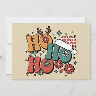 Cartes Pour Fêtes Annuelles Ho Ho Ho Noël Chapeau de Santa Ugly Xmas Groovy