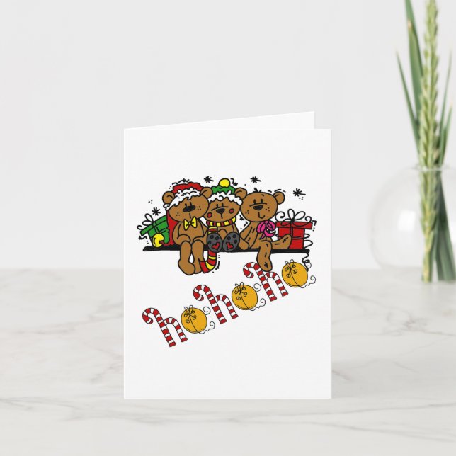 Cartes Pour Fêtes Annuelles Ho Ho Ho Nounours (Devant)