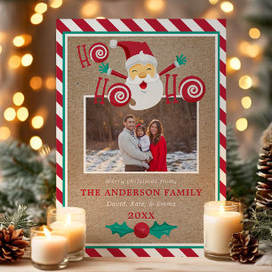 Cartes Pour Fêtes Annuelles Ho Ho Ho Père Noël Bonbon Christmas Photo 