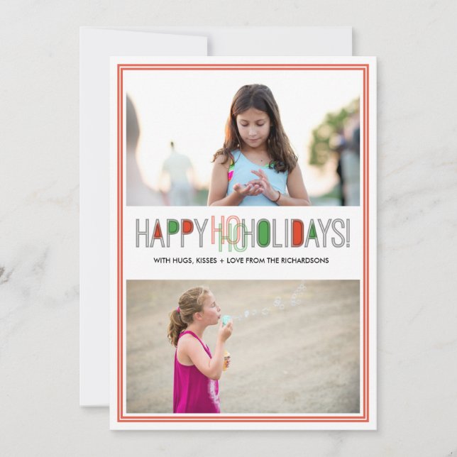 Cartes Pour Fêtes Annuelles Ho Ho Holidays x2 (Devant)