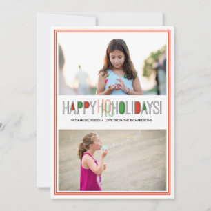 Cartes Pour Fêtes Annuelles Ho Ho Holidays x2