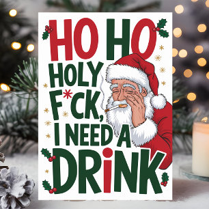 Cartes Pour Fêtes Annuelles Ho Ho Holy F*ck Joyeux Noël