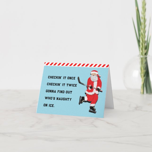 Cartes Pour Fêtes Annuelles Hockey Christmas (Devant)
