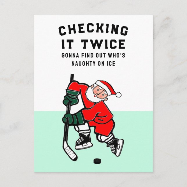 Cartes Pour Fêtes Annuelles Hockey Christmas (Devant)