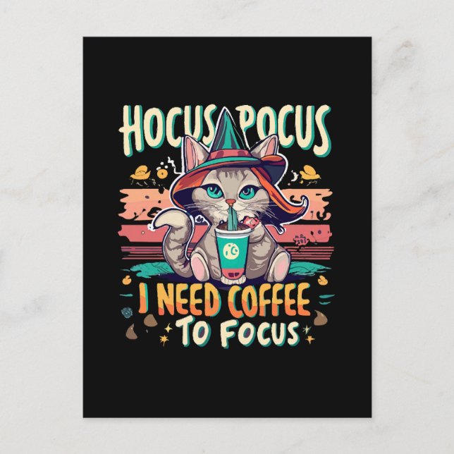 Cartes Pour Fêtes Annuelles Hocus Focus - J'ai besoin de café pour me concentr (Devant)