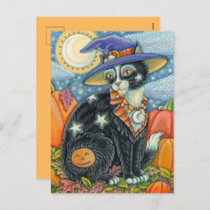 CARTES POUR FÊTES ANNUELLES HOCUS POCUS NOIR CAT WITCH & MOUSE HALLOWEEN