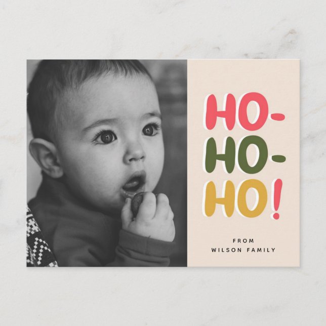 Cartes Pour Fêtes Annuelles Hohoho Baby photo noël (Devant)