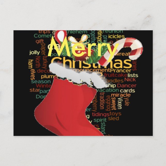 Cartes Pour Fêtes Annuelles HoHoHo ! Joyeux Sucre de canne de Noël empilés (Devant)