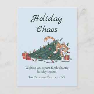Cartes Pour Fêtes Annuelles Holiday Chaos Funny Cat Christmas Postcard