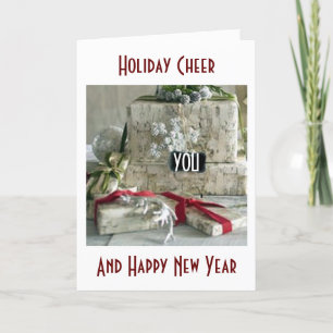 CARTES POUR FÊTES ANNUELLES HOLIDAY CHEER/HAPPY NEW YEAR-PRESENTS GALOUR