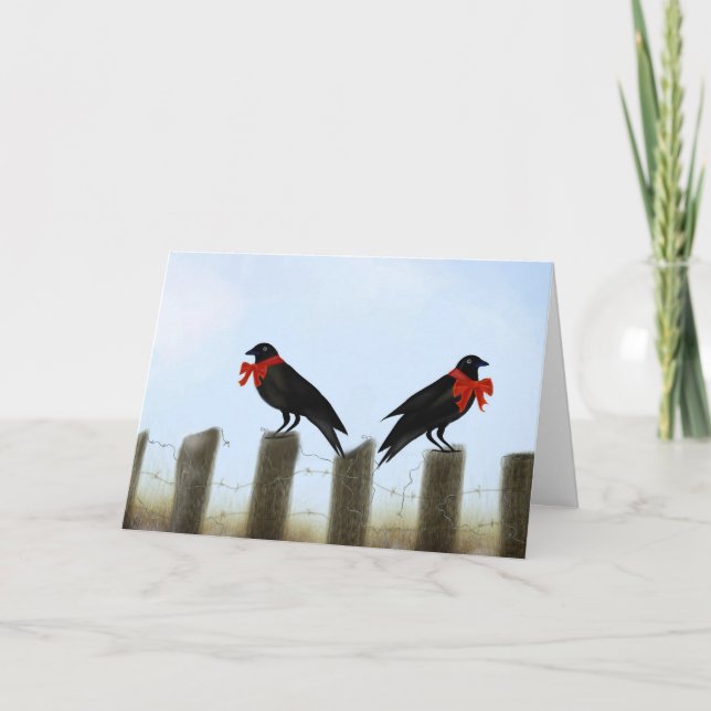 Cartes Pour Fêtes Annuelles Holiday Crow (Devant)
