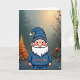 Cartes Pour Fêtes Annuelles Holiday Gratitude Gnome