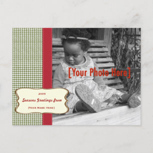 Cartes Pour Fêtes Annuelles Holiday Houndstooth Photo Card