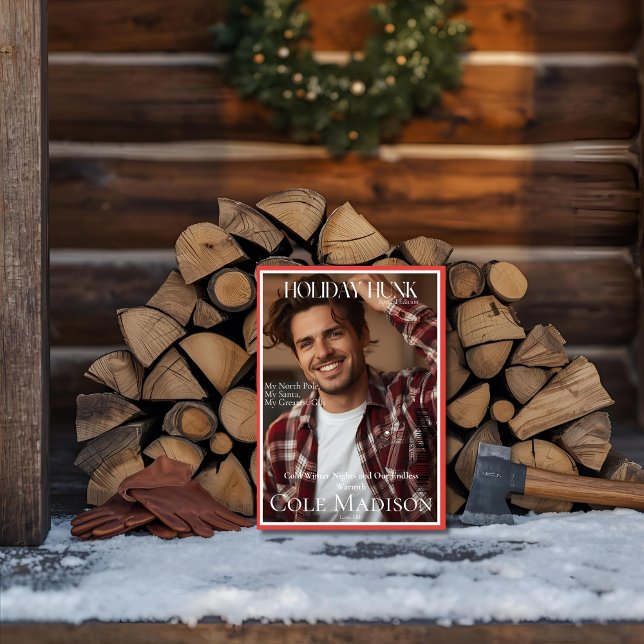 Cartes Pour Fêtes Annuelles Holiday Hunk Magazine cover Holiday Card (Holiday Hunk Magazine cover Holiday Card)