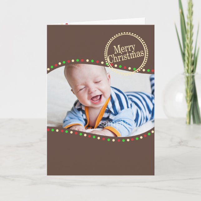 Cartes Pour Fêtes Annuelles Holiday Lights Moderne Photo Brown (Devant)
