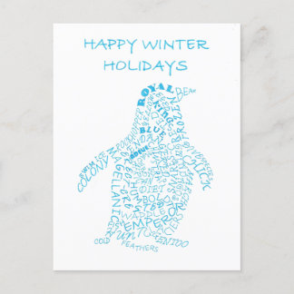 Cartes Pour Fêtes Annuelles Holiday Penguin Calligram