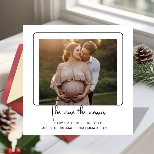 Cartes Pour Fêtes Annuelles Holiday Pregnancy Reveal announcement Card (Créateur téléchargé)