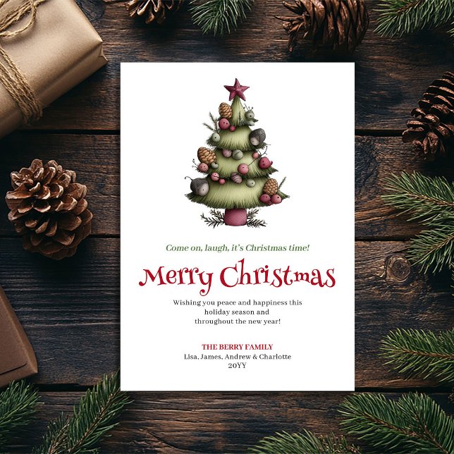 Cartes Pour Fêtes Annuelles Holiday quirky Christmas tree greeting card (Holiday quirky Christmas tree greeting card

)