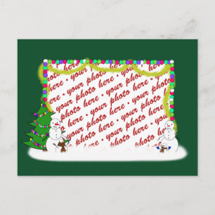 Cartes Pour Fêtes Annuelles Holiday Snowman Family Photo Frame