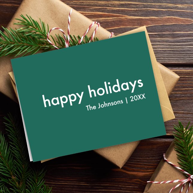 Cartes Pour Fêtes Annuelles Holidays | Simple Forest Green (Créateur téléchargé)