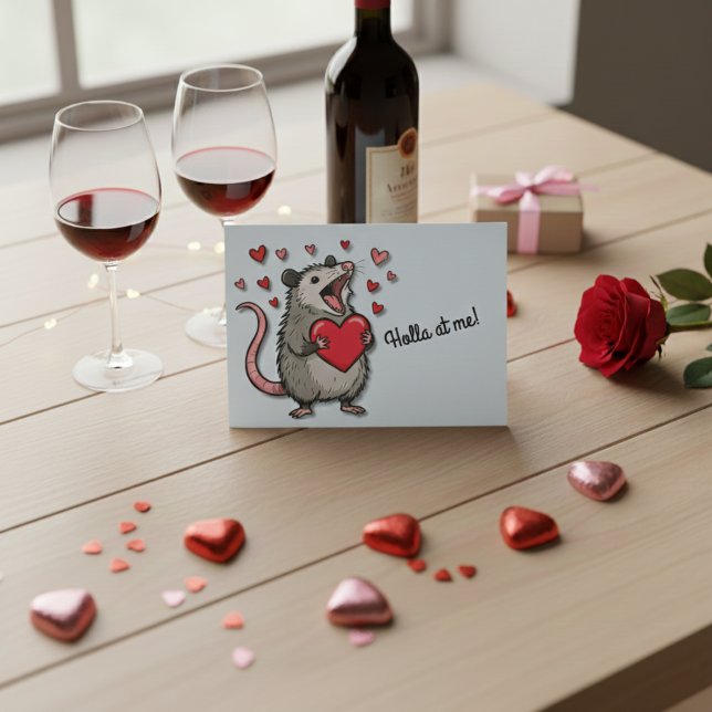 Cartes Pour Fêtes Annuelles Holla At Me Valentine (Weird, cute, and impossible to ignore.)