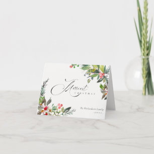 Cartes Pour Fêtes Annuelles Holly Berry Pin Rouge Vert Noël le plus joyeux