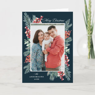 Cartes Pour Fêtes Annuelles Holly et À feuillage persistant Joyeux Noël 2 Phot