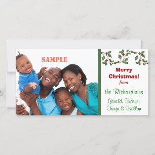 Cartes Pour Fêtes Annuelles Holly et Berries Holiday