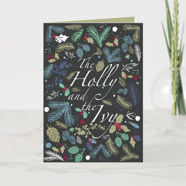 Cartes Pour Fêtes Annuelles Holly et Ivy (Devant)
