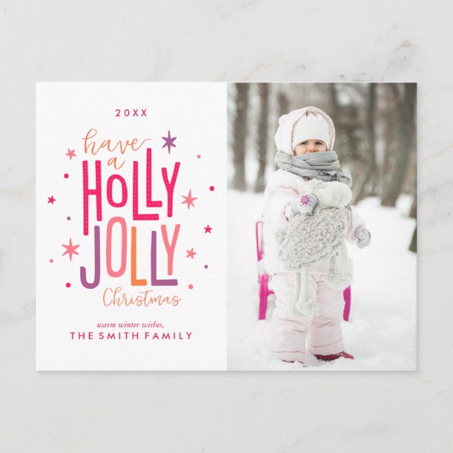 Cartes Pour Fêtes Annuelles Holly Jolly Christmas (Devant)