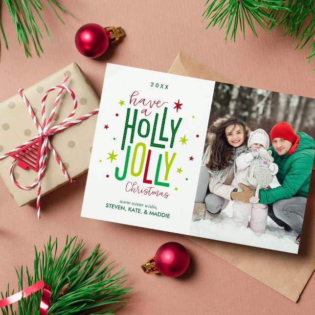 Cartes Pour Fêtes Annuelles Holly Jolly Christmas (Créateur téléchargé)
