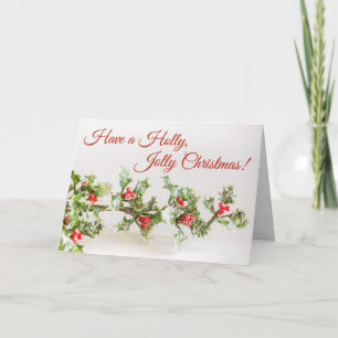 Cartes Pour Fêtes Annuelles Holly, Jolly Christmas Card