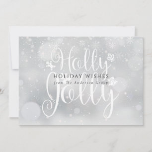 Cartes Pour Fêtes Annuelles Holly Jolly Entreprise Noël
