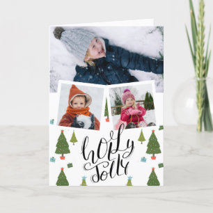 Cartes Pour Fêtes Annuelles Holly Jolly Jolly Script amusant Noël Pine Tree ph